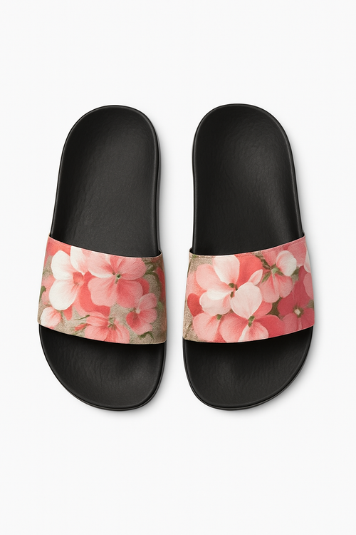 Floré Luxe Designer-Inspired Slides – Floral Pattern, Unisex, Box Included
