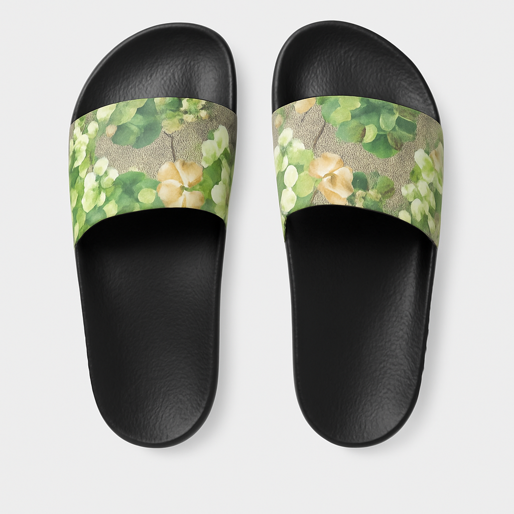 Floré Luxe Designer-Inspired Slides – Floral Pattern, Unisex, Box Included